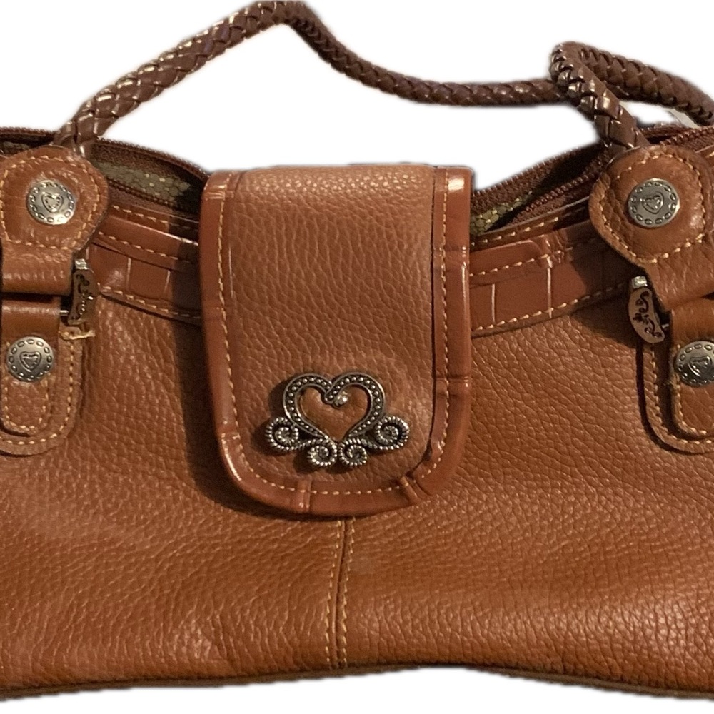 Brighton Marc Chantal vintage cognac purse framed in alligator